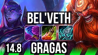 BEL'VETH vs GRAGAS (JGL) | 78% winrate, Legendary, Comeback, 22/5/5 | NA Challenger | 14.8