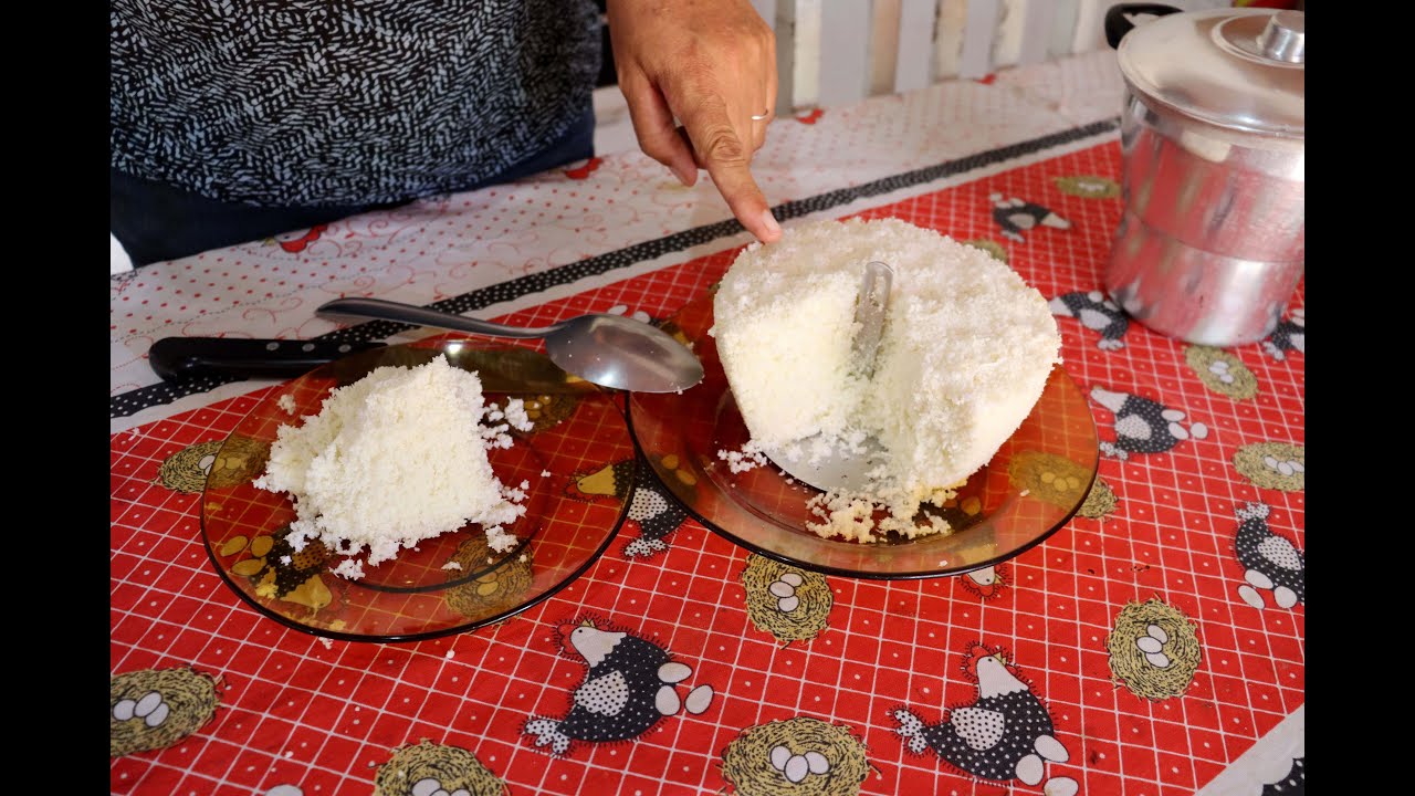PREPARANDO CUSCUZ DE MASSA PUBA COM COCO RALADO (DO MEU JEITO)