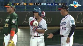 20130905 CPBL 獅VS桃猿 1下 謝炫任敲出桃猿首安