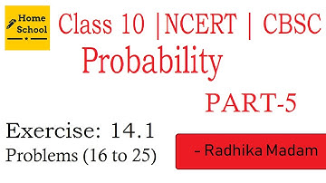 Class 10 Probability | Part 5| Exercise 14.1 Problems (16 to 25)