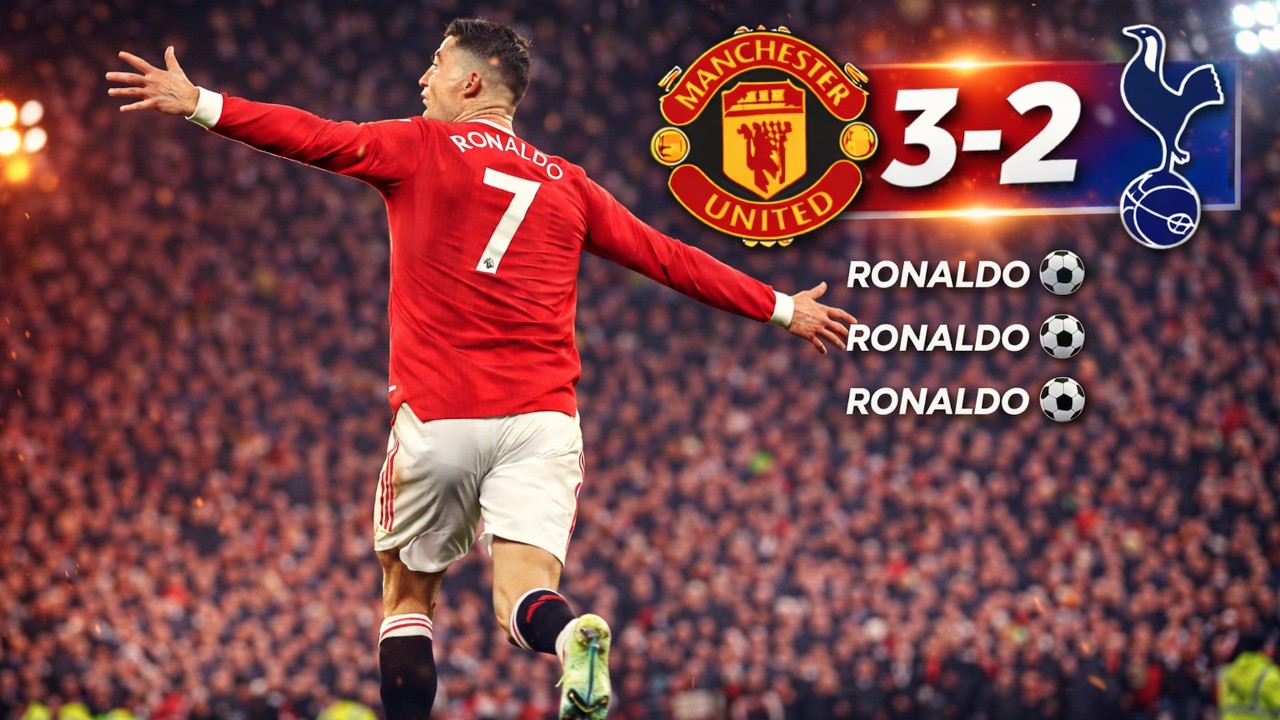 هاتريك كريستيانو رونالدو تاريخي ضد توتنهام في مبارة خيالية🤯