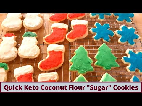 Easy Keto "Sugar" Cookies Coconut Flour And Quick Keto Buttercream Frosting (Gluten Free)