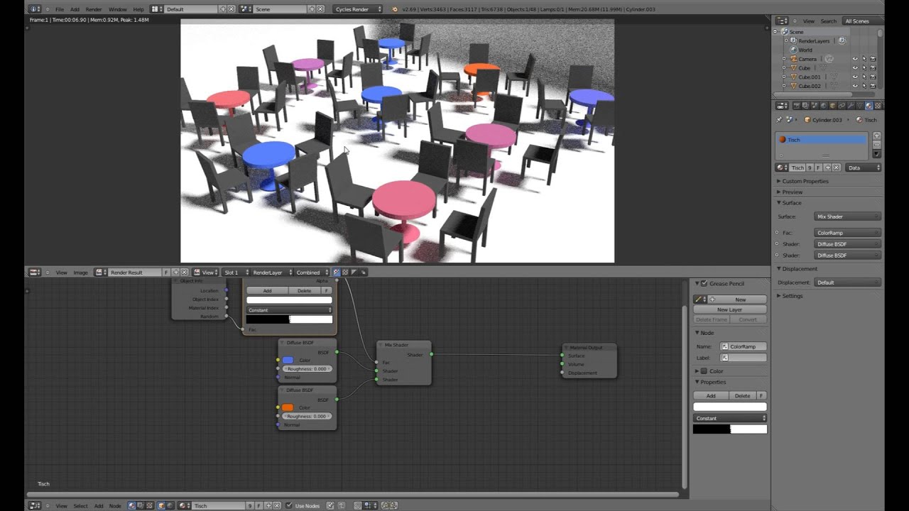 Blender Tutorial 20 Zufallsmaterials [German][HD] YouTube