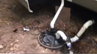 Uphill Permanent RV Sewage System  Pumping Long Distance via Underground PVC Drain Pipe to Septic