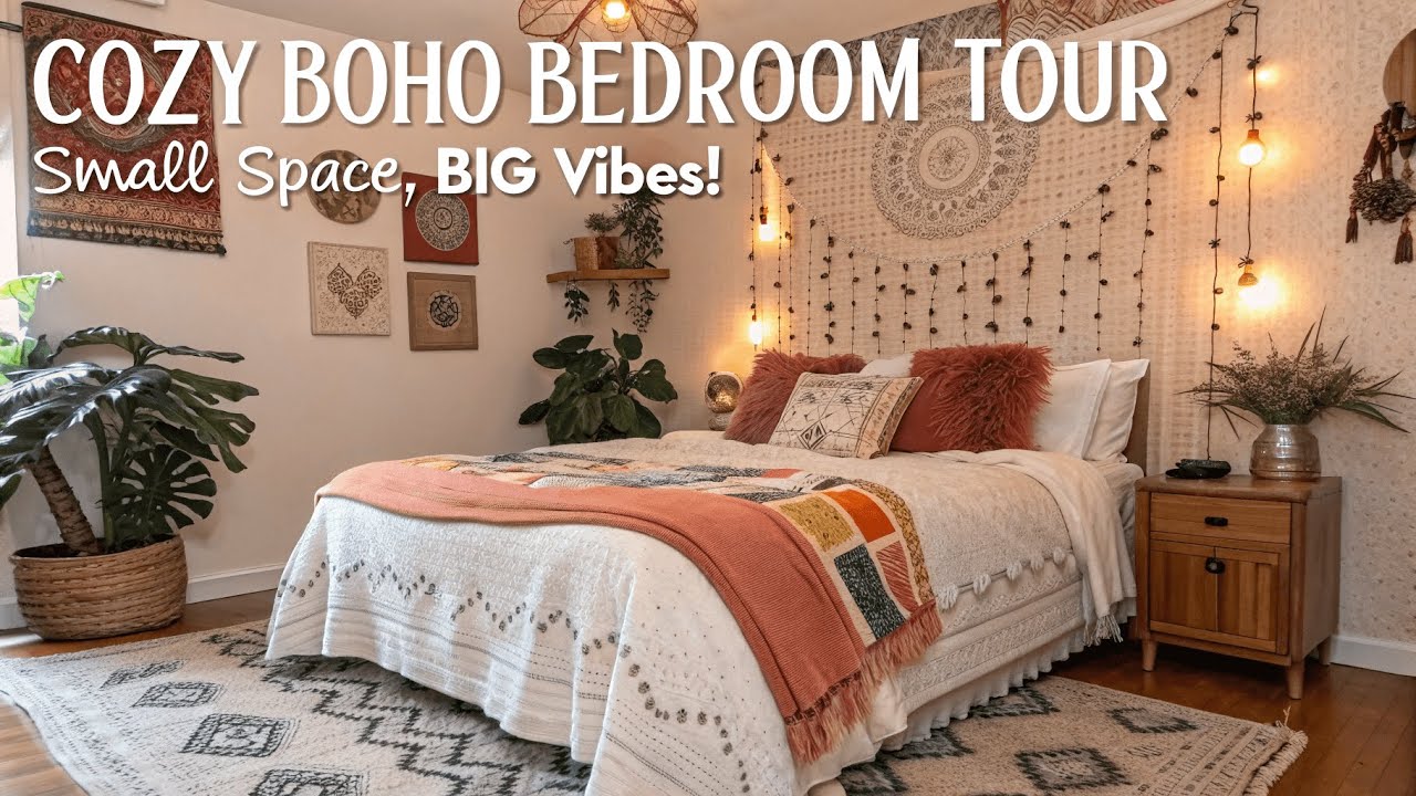Уютная спальня в стиле бохо | Небольшое пространство, но невероятная атмосфера!