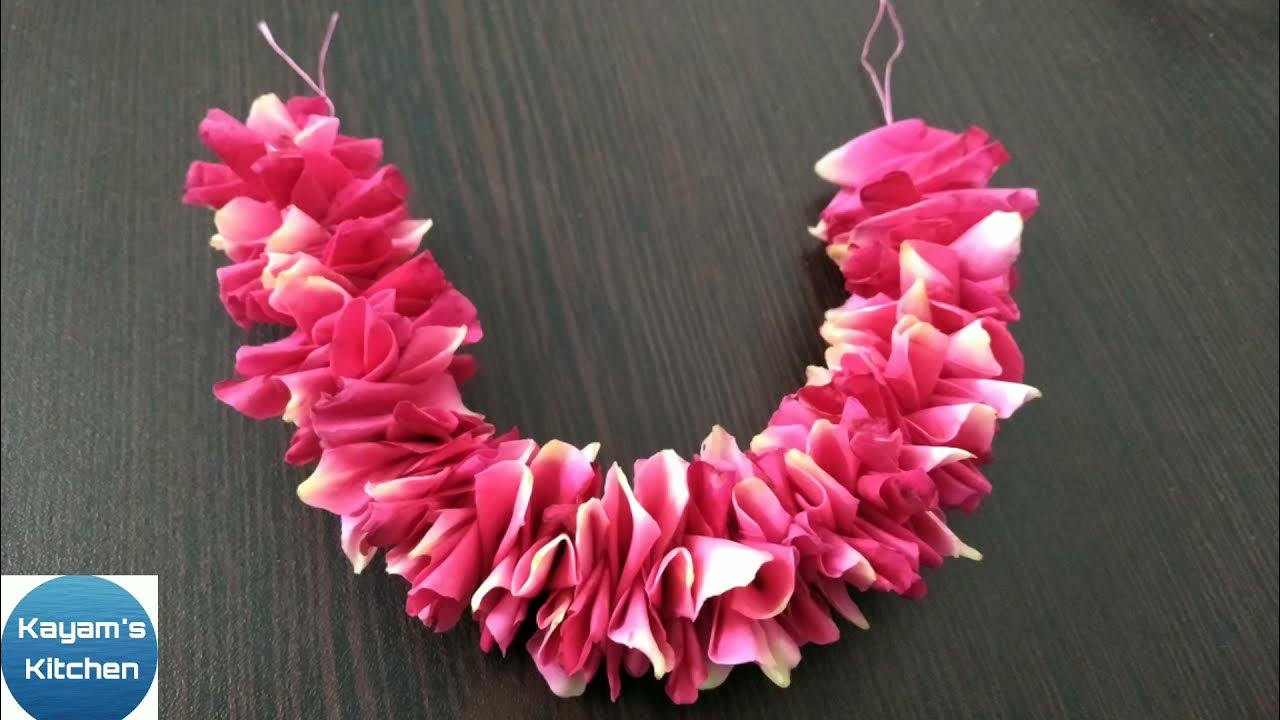 mala with Rose petals//Rose petals mala//malai with Rose petals//flower