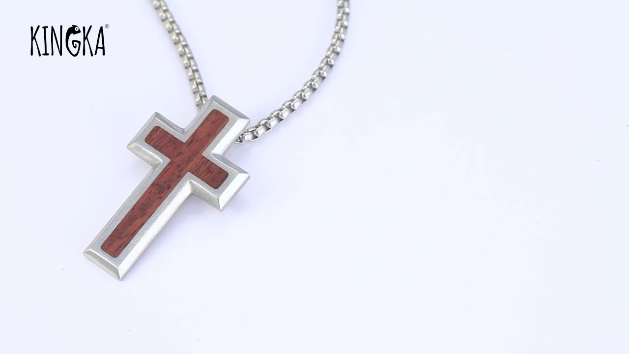 Men's Cross Necklace Wood Inlay YouTube