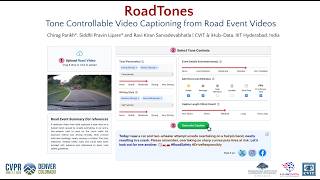 RoadTones: Tone Controllable Text Generation from Road Event Videos