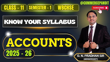 Accountancy - Know Your Syllabus & Marks Distribution | Class - 11 | Semester - 1 | WBCHSE | 2025-26