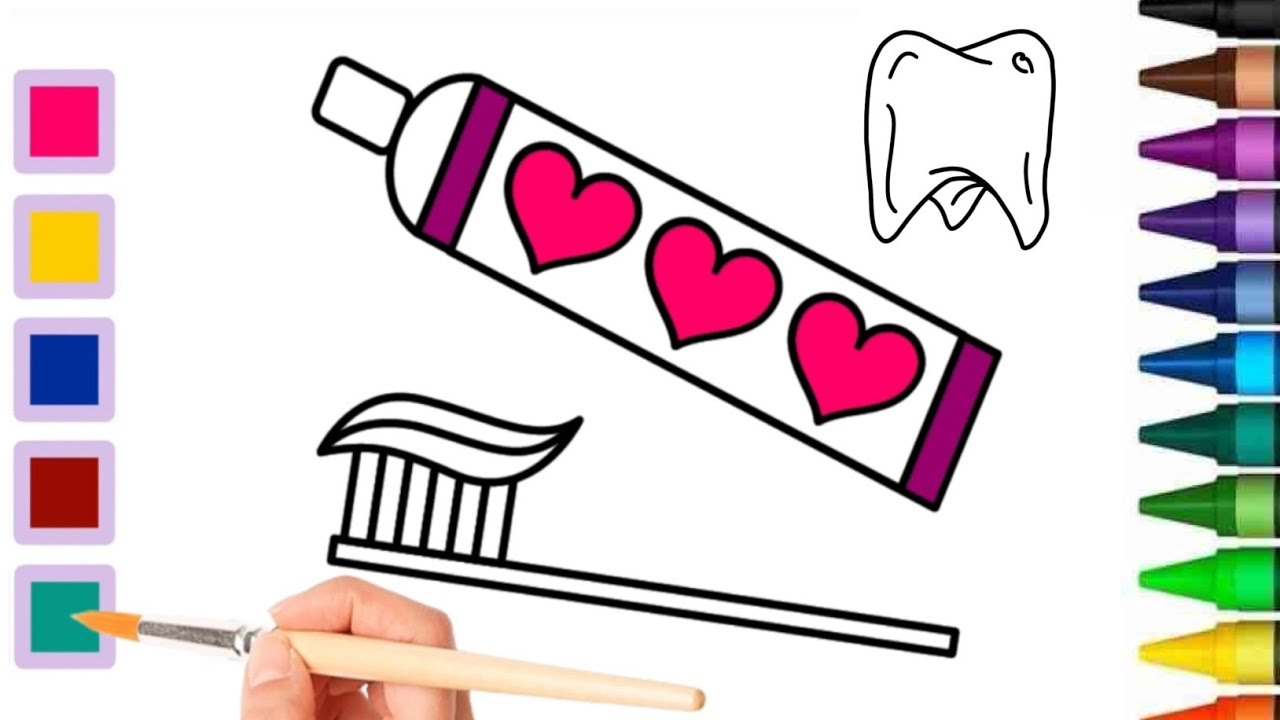 Tooth Toothbrush Toothpaste Drawing How to draw Tooth Toothpaste