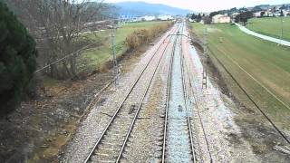 Civia doble saliendo de estación de Llinars del Vallés 11 - 01 - 2014
