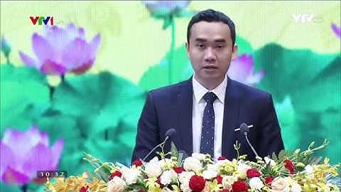 Lê Nguyên Khương - Gviên ĐH Công nghệ GTVT phát biểu tại lễ kỷ niệm 70năm ngày Thương binh - Liệt sĩ