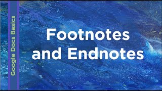 Google Docs Basics - Footnotes and Endnotes | Technology Education