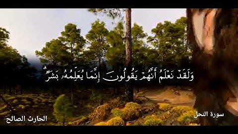 " ولقد نعلم أنهم يقولون إنما يعلمه بشر " تلاوة خاشعة للقارئ الحارث الصالح وفقه الله من صلاة العشاء