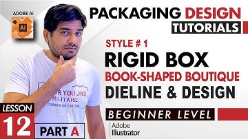 Rigid Box || Book Shaped Boutique  || Die line & Design - Lesson # 12  || PART A