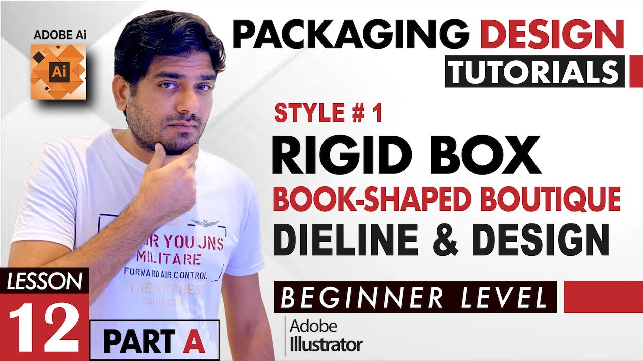 Rigid Box || Book Shaped Boutique  || Die line & Design - Lesson # 12  || PART A