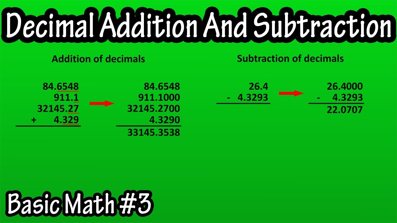 problem solving addition and subtraction of decimals