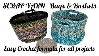 How to Crochet Scrap Yarn Baskets