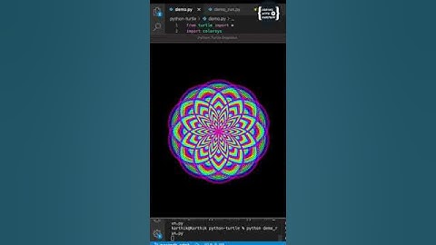 Python Turtle Graphics - 3 | Flower design | coding status video | WhatsApp status video |  shorts