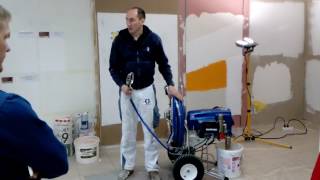 картинка: Механизированное нанесение шпаклевки с помощью безвоздушного распылителя GRACO