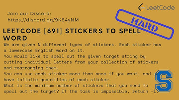 Leetcode [691] Stickers to Spell Word