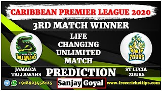 ... 3rd match | cpl t20 2020 jamaica tallawahs vs st lucia zouks
predicti...