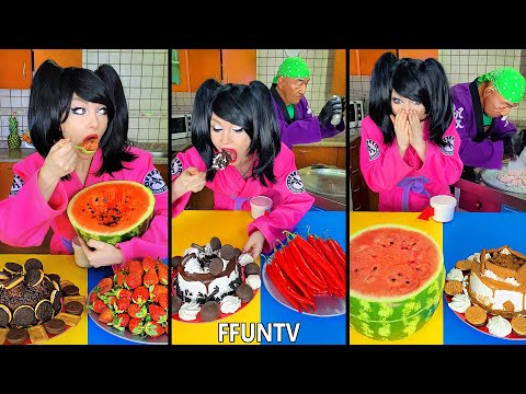 Ice Cream Challenge! Watermelon Vs Cookie Cake Mukbang