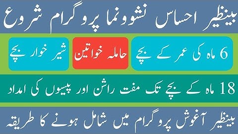 Benazir Ehsas Nashonuma 2023 start by BISP Aghosh program || pregnant woman|| 18 month baby||