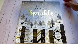 Kit de Scrapbooking Time to Sparkle Dovecraft 30x30cm. Colección scrapbook navideña.