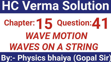 H.C. Verma Solutions - Wave Motion and Waves on a String - Chapter 15, Question 41