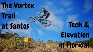 Riding the Vortex at Santos in Ocala (Florida does have tech and terrain)