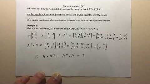 The inverse matrix, part 1 (12A)