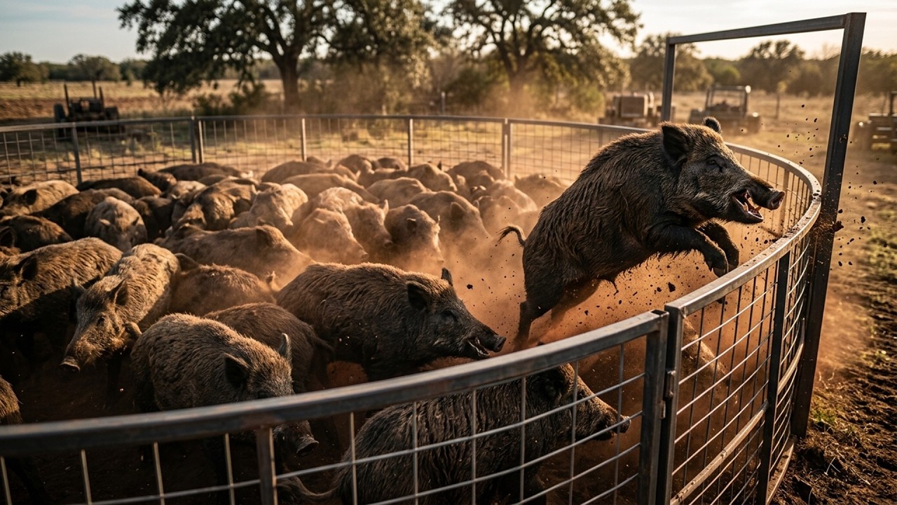 They Trapped 50 Wild Hogs in One Night… The Genius System Farmers Use ...