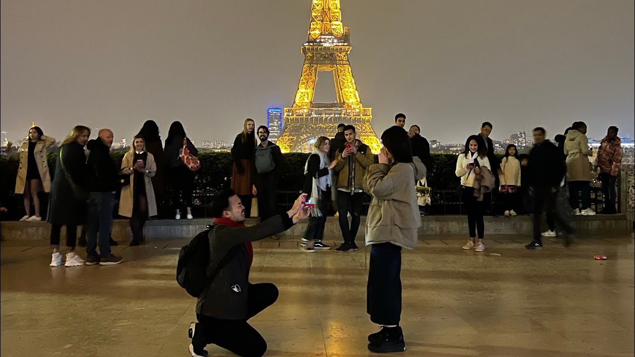 【悲惨】名所でプロポーズ大失敗ドッキリwww in Paris