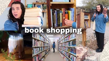 book shopping & haul 📚🛍 *little library, thrifting, getting a library card!*