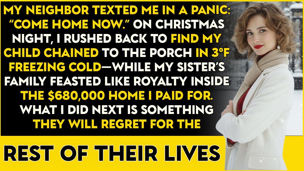 I found my son chained on Christmas in 3°F cold while my sister partied in the $680K home I bought