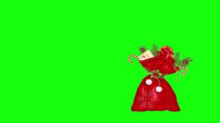 Новогодний футаж Мешок с подарками на хромакее  Green Screen Animation   Chroma Key  Christmas