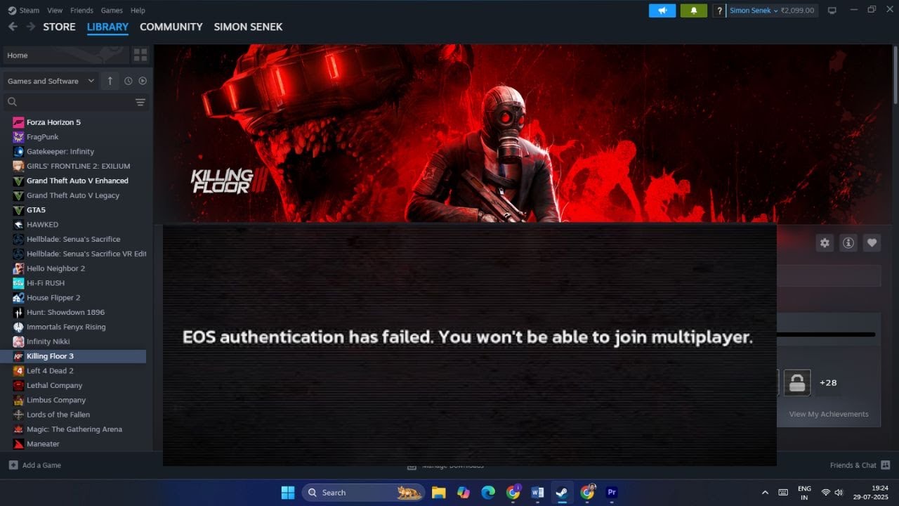 How to Fix Killing Floor 3 Error EOS Authentication Has Failed On PC