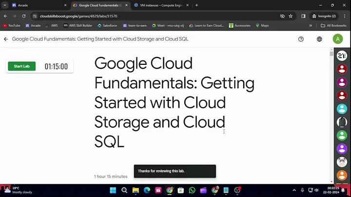 Google Cloud Fundamentals: Getting Started with Cloud Storage and Cloud SQL| Arcade 2024#goolgecloud