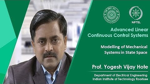 Modelling of Mechanical Systems in State Space