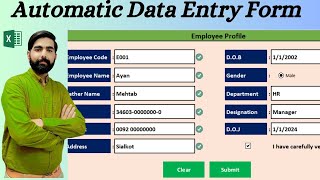 New Automated Data Entry Software in Excel | Employee Profile Entry Form screenshot 4