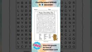 Groundhog Day Word Search-Find SPRING #timedgame #wordsearch #winter #wordgames #quiz #puzzlegame