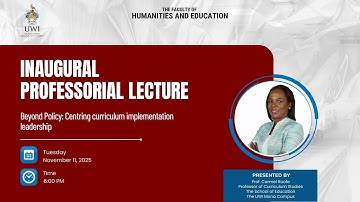 Inaugural Professorial Lecture | Professor Carmel Roofe