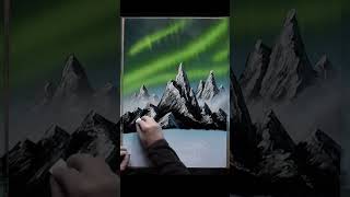 Northern lights #painting #paint #mountains