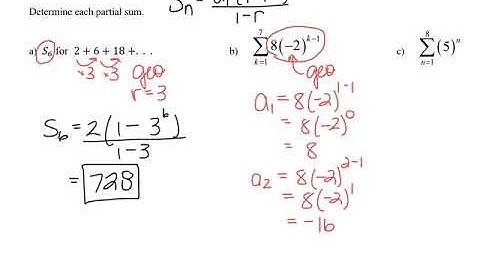 Finding the partial sum of a geometric sequence