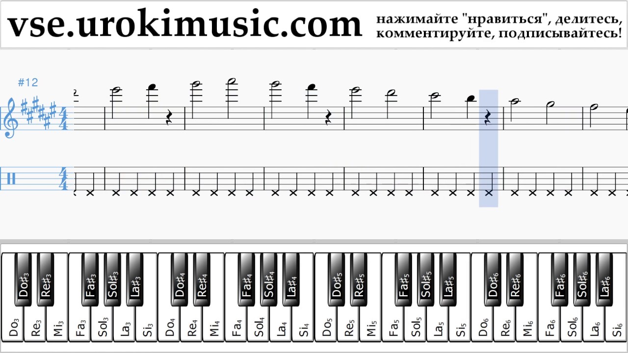 Уроки Фортепиано (правая рука) Michael Jackson - Beat It Ноты Самоучитель часть 1 um-i821