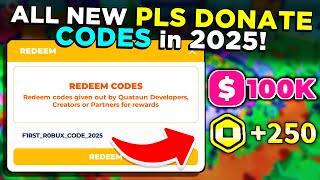 ALL NEW PLS DONATE CODES in 2025!! | Roblox Working PLS DONATE Codes