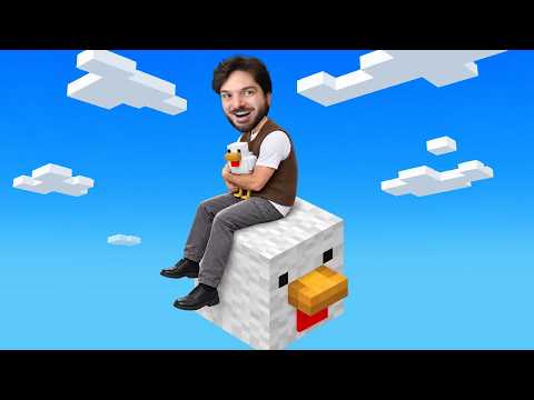 SOBREVIVENDO NO MINECRAFT APENAS COM UM BLOCO DE... GALINHA???