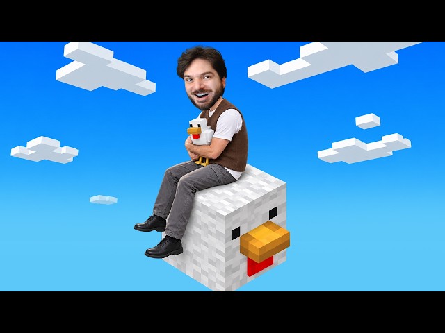 SOBREVIVENDO NO MINECRAFT APENAS COM UM BLOCO DE... GALINHA???