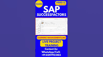 SAP SuccessFactors LMS Training Online Tutorial Class 13 19th OCT 2025 #sapsuccessfactorstraining